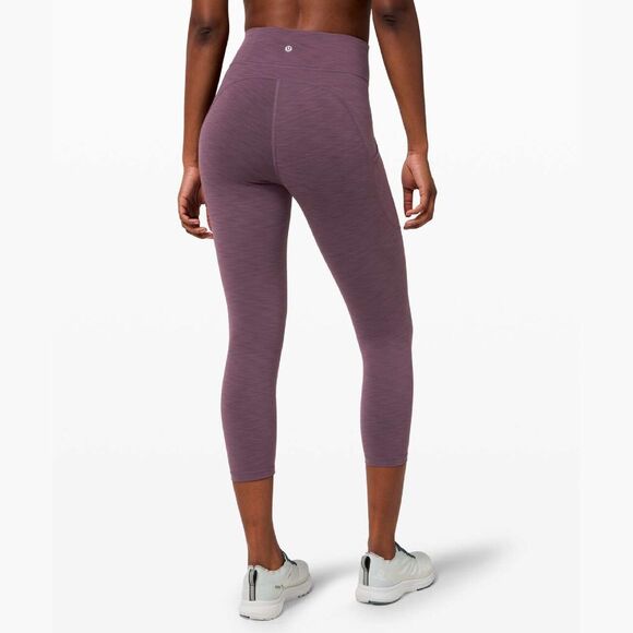 Lululemon Invigorate High-Rise Crop 23" Leggings Size 4 Black Currant Tight - Picture 1 of 12
